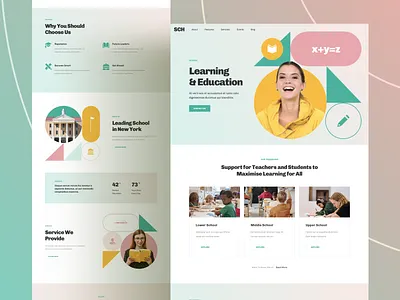 School Education Web Design Landing design education figma landing responsive school sketch ui ux xd