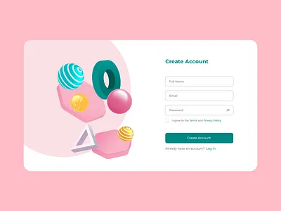 Daily UI #1 - Sign Up 3d challenge creative design dailyui design graphic design sign up ui ux vector website