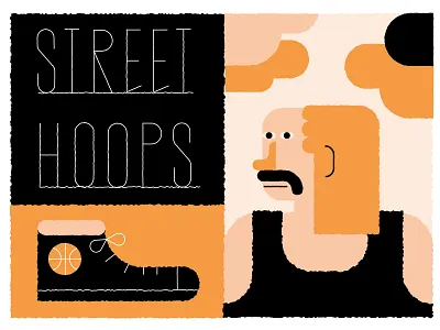 Street Hoops allstar art basket basketball design game geometric illustration nba park play player playground poster sports