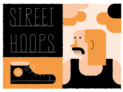 Street Hoops allstar art basket basketball design game geometric illustration nba park play player playground poster sports