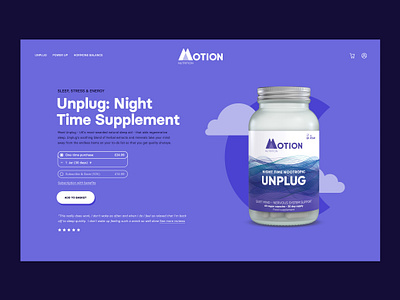 Motion Nutrition UI brand branding bristol creatives design ecommerce graphic design health illustration logo meditation nutrition shopify shopping sleep typography ui vector website