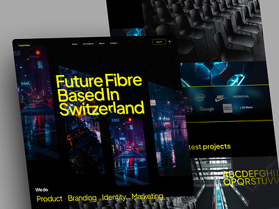 Future Fibre Studio crypto cyber cyber app cyberpunk design futuristic landing page landing page ui minimal studio studio website type ui typography typography ui ui uiux ux