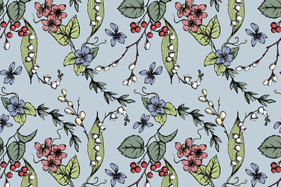 Vintage spring pattern branding easter collection easter pattern flat illustrations floral design graphic design pattern textile design vector vintage pattern