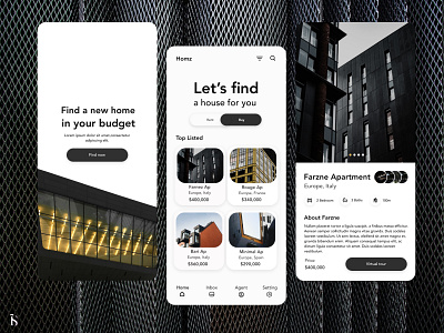Homz Mobile App adobe illustrator design ui