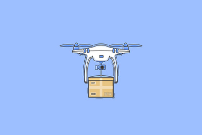 Delivery Drone Illustration. delivery design drone illustration flat flat design flat illustration icon illustration minimal shipping ui vector