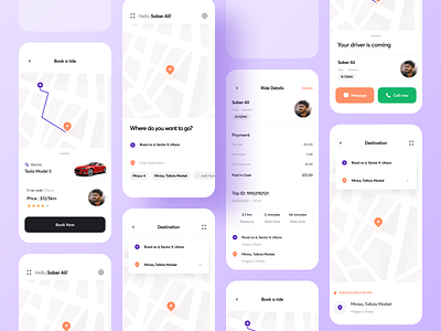 Ridesharing App UI ( Free download source file) app ui graphic design mobile app mobile ui piqo design ride sharing saber saber ali taxi ui ui design ui exploration