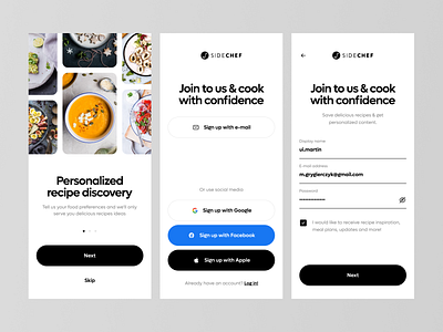 SideChef app - redesign concept app clean design diet diet app food food app interface recipe recipe app recipes simple ui uidesign uiux ux uxdesign