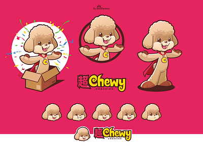 Brand identity for 超Chewy cartoon logo corporate illustration corporate mascot illustrative logo logo mascot character mascot design mascot logo