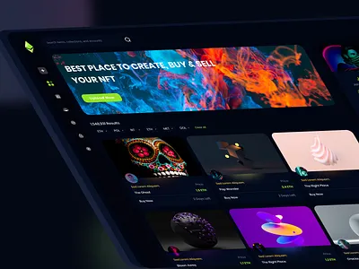 NFT Marketplace Dashboard app blockchain clean dark theme illustration landing page marketplace marketplace ui kit minimal mobile nft nft marketplace nfts typography ui ui design ui kit user interface ux ux design