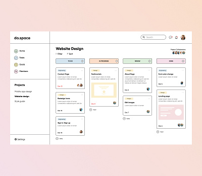 do.space lists project management project management tool tasks to do ui ux