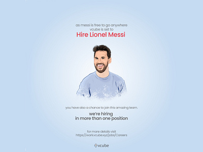 Hiring Lionel Messi branding creative creative poster design design fun graphic design hiring job post leonel messi