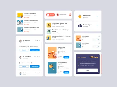 Auto Layout Component - Healthpedia UI Kit clean components design figma health illustration kit medical mobile ui uidesign uidesign uxdesign ux