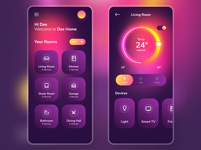 Smart Home App UI Design Concept adobe xd adobexd madewithadobexd smart home app ui tutorial ui ui design video tutorial