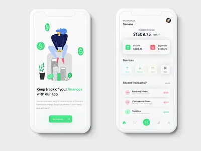 Money Management App app design bankingapp budgetmanagementapp design financeapp moneymanagemantapp ui uibeginner uidesign uidesigner walletapp