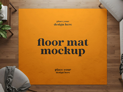 Rectangular Floor Mat with Sofa carpet couch doormat fabric floor free freebie home house interior living room mat mockup parquet rectangular room rug sofa