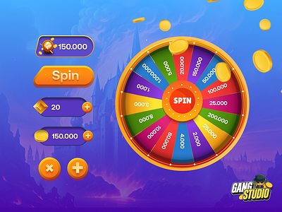 Wheel Assets For Casino Game assets bet betting betting casino branding casino casino game design gambling game game assets illustration level money product design spin ui wheel