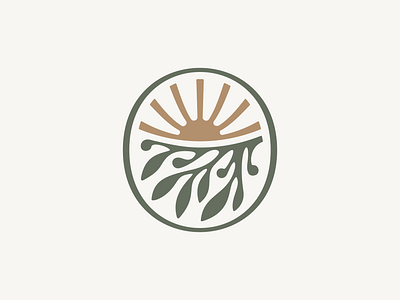 Sun and Olive Branch Logo beauty branch brand identity branding elegant emblem garden grove leaves logo design nature olives sophistication sun sunrise sunset villas warmth