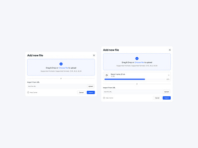 File Uploader Modals and choose components design drag drop file import modal modals pop product saas subscribers tahir ui uploader url ux web