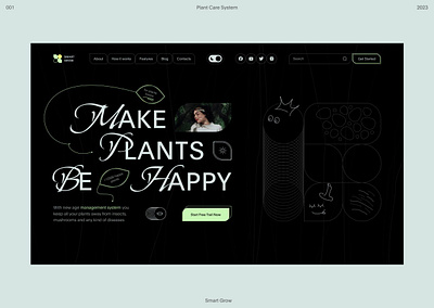 Website Design for Smart Plant Care botanical digital gardening eco friendly interactive experience landing page nature tech plant management platform design product landing smart gardening smart system sustainability design typography ui design ux design ux ui visual identity web platform website website design