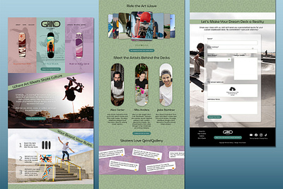 GRIND Gallery - Logo and Landing page branding graphic design landing landing page logo skating ui uiux ux webdesign website