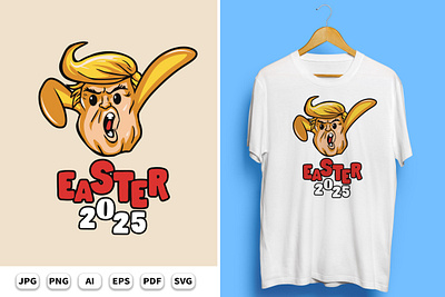 Trump Easter T-Shirt Design artwork easter easter tshirt funny tshirt graphics t shirt illustration political tshirt shirt design t shirt design trump vector design