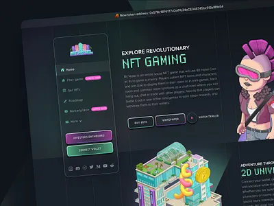 Bithotel UX redesign bithotel cryptocurrency design future game graphic design habbo homepage nft redesign ui ux vector webdesign