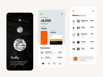 Finfly | Fintech Mobile App - UX/UI Design awesome beautiful best branding business clean cool design digital finance fintech graphic design illustration interactive minimal mobile modern ui ux visual