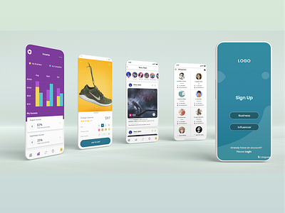 Influencer App Design user interface design