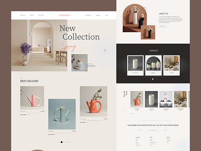 Ceramic shop landing page 3d animation app application branding ceramic clean color design graphic design illustration landing logo motion graphics nft popular popularshots ui ux vector