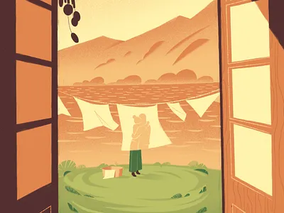 Dreamcatcher couple dream hug illustration lake landscape laundry missing