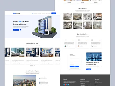 Real Estate Landing Page adobe xd figma graphic design landing page product design real estate landing page template ui uiux web design web site
