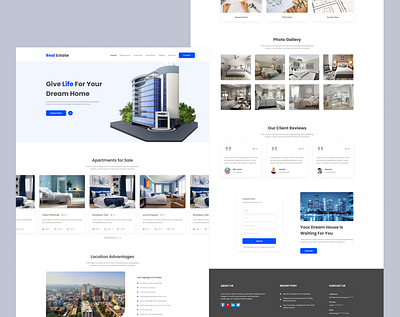 Real Estate Landing Page adobe xd figma graphic design landing page product design real estate landing page template ui uiux web design web site