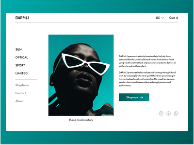 Darmli Glasses E-commerce art direction branding clean design e commerce figma glasses landing minimal modern online shop optician shop shopping ui ui design ui elements ui ux ux