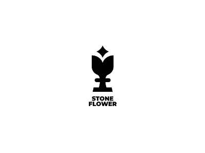 Stone flower branding design icon inspiration logo minimalism silhouette vector vectorart