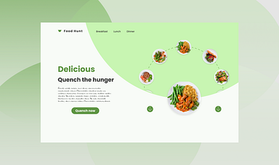 Food Hunt website food food recipes food ui food website food website ui green health inspiration recipes tasty ui ui design ui designer uiux uiux designer ux ux designer website website ui