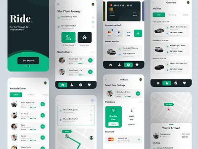 Ride Mobile App Design (Light Version) app bike bike share booking ios applications locations minimal app design mobile app design modern design ola ride booking ride sharing app ride shearing riding app taxi taxi booking uber uber clone vehicles web design