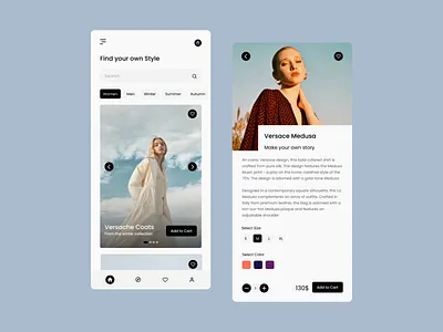 Clothing Shop App app app design application clean clean ui clothes clothing clothing shop design minimalism minimalist mobile mobile design modern shop ui uiux user experience user interface ux