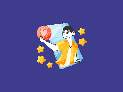 Referral & Rating adobe illustrator app brush casual character design concept crayon flat design fun illustration illustration style love rating referral retro japan share vector wip