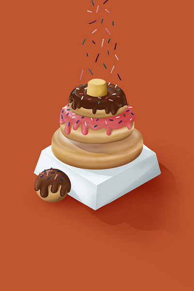 Digital Illustration: Donut Kids Tower apple pencil design digital graphic design illus illustration illustrator