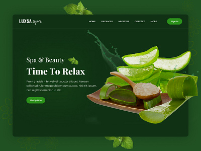 LUXSA.spa beauty cosmetic fashion girl landing page salon service skincare spa treatment uiux