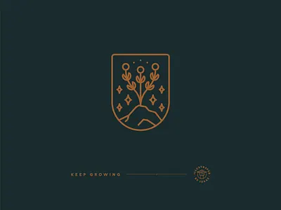 DAILY REMINDER • 05 • KEEP GROWING badge flower illustration illustrator linework minimal monoline plant vector