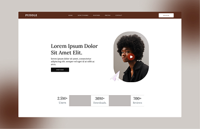PUDDLE desktop landing page landing page design ui ux webdesign website website design