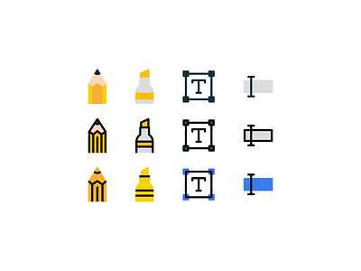 Edit tools icons design edit editing highlight highlighter icon icons illustration minimal minimalism minimalist pencil text vector