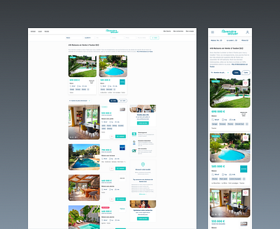 AVendreALouer - Listing redesign illustrator real estate responsive sketch ui