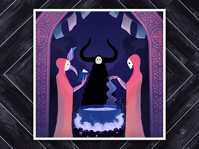 The potion animal cartoon dark drawing fantasy forest illustration magic potion procreate skull