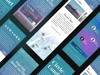 Discover City Application app blue clean design figma interface ios minimal sketch ui ux website