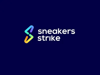 Sneakers Strike bolt branding color colorful design fashion gradient letter lighting logo modern s shoes sneakers