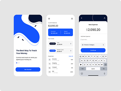 Finance App app design balance buttons cards cash balance clean concept dribble inspiration figma finance finance app illustration minimal mobile app money track onboarding patern ui colors ui design ux design