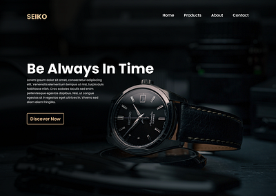 Landing Page #DailyUI design figma home page homepage landing page landingpage seiko typography ui uiux ux watch website