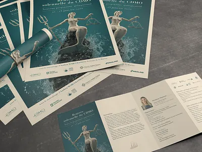 Centre de Droit Maritime et Océanique 3d mockup andrea marcolongo cdmo literature maritime law mermaid poster programme themis